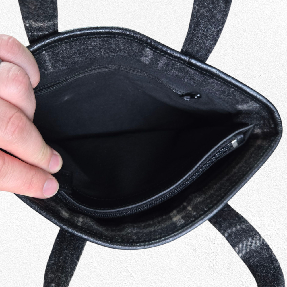 Pendleton Black Wool Plaid Mini Tote Structured H… - image 8